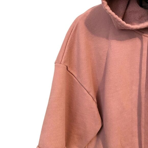 Alo Yoga Peak Elbow Cut Out Crop Hoodie Sweatshirt Mauve in Size Small - Picture 6 of 8